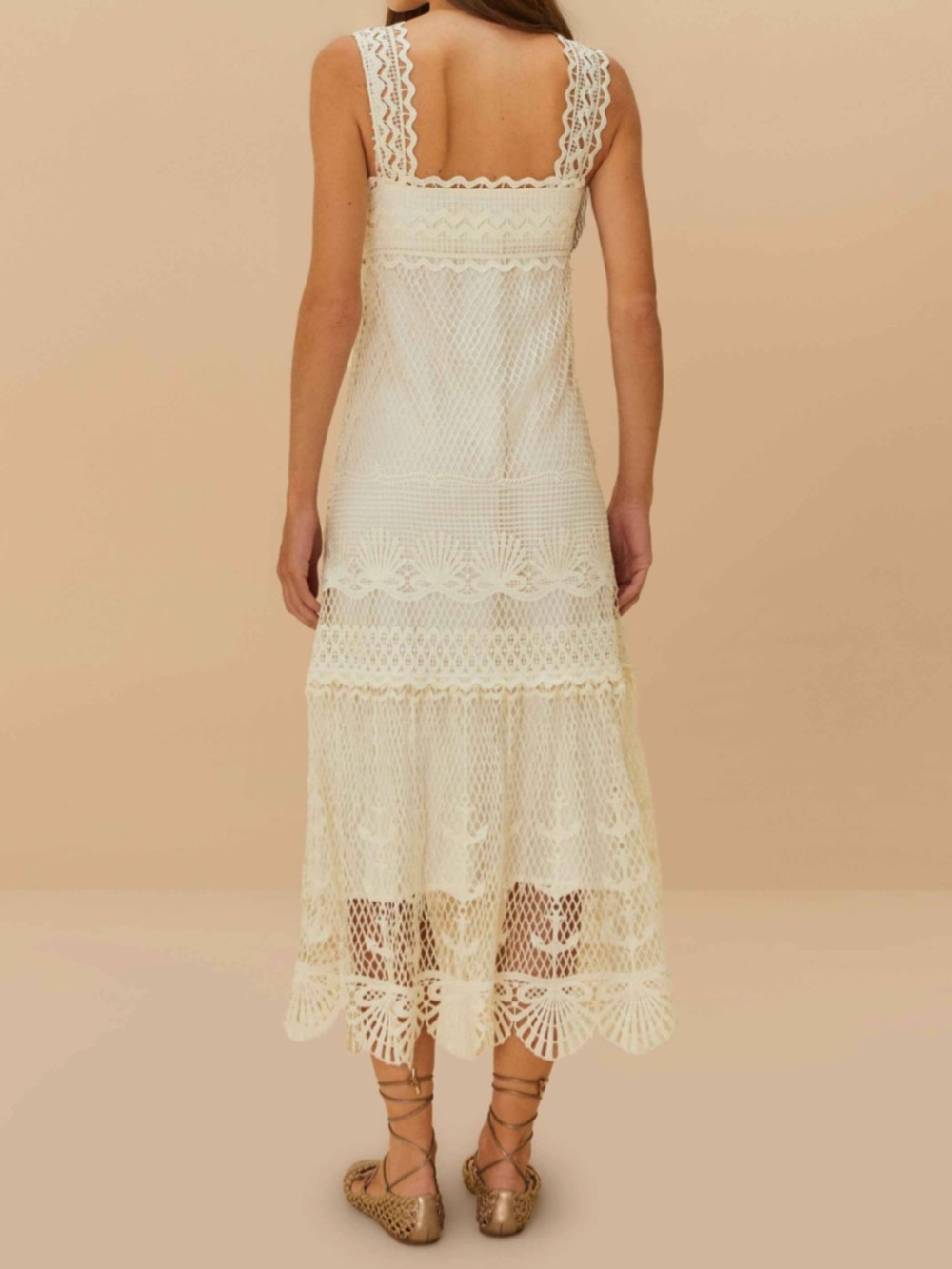 Farm Rio Off-White Nautical Guipure Maxi Dress - Picture 3 of 9